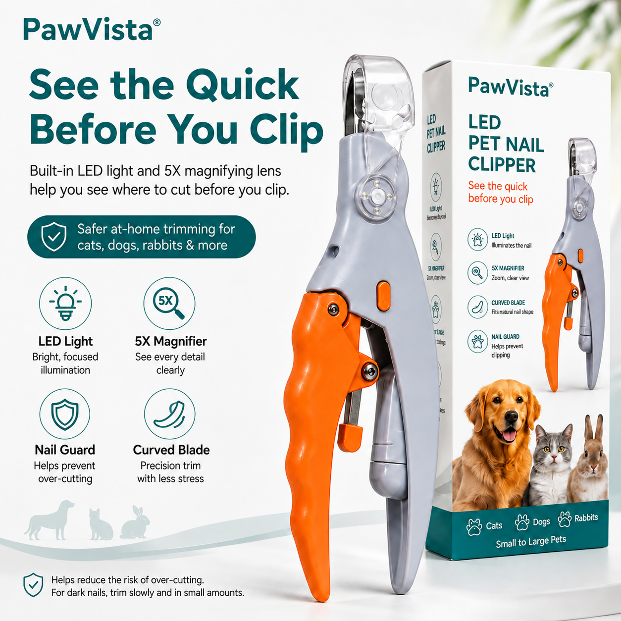 PawVista® LED Pet Nail Clipper paw clip The LED Nail Clipper That Helps You See Before You Cut