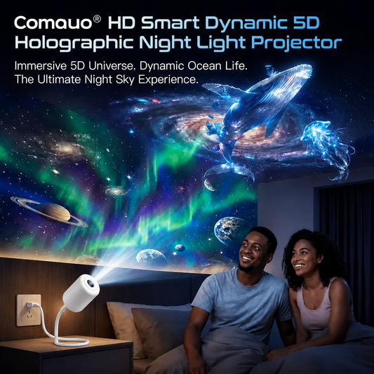Comauo® NEXT-GEN SMART PROJECTION HD Smart Dynamic 5D Holographic Night Light Projector