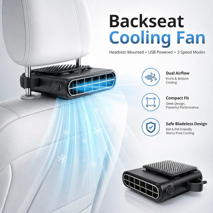 CoolVento®  AC USB Cool Air for the Backseat When AC Doesn't Reach