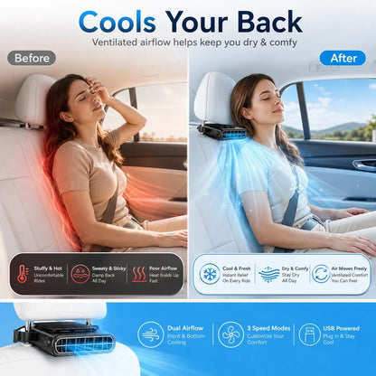 CoolVento®  AC USB Cool Air for the Backseat When AC Doesn't Reach